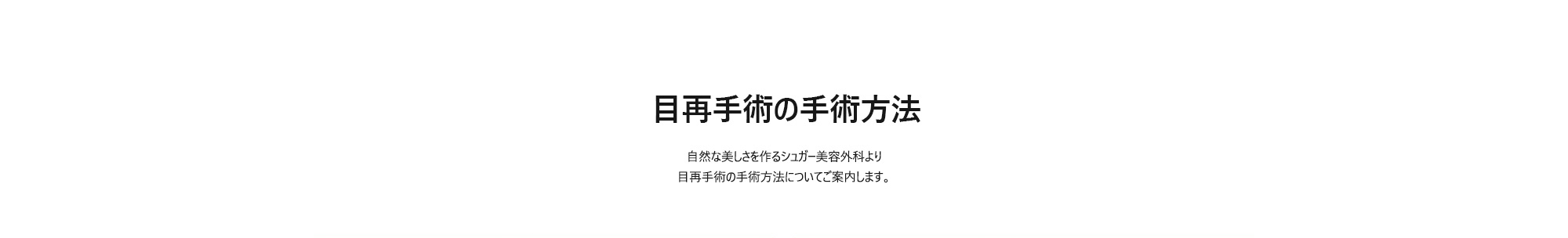 [目再手術の手術方法] 自然な美しさを作るシュガー美容外科より目再手術の手術方法についてご案内します。
