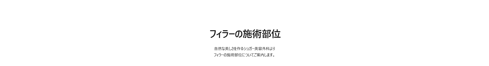 [フィラーの施術部位] 自然な美しさを作るシュガー美容外科よりフィラーの施術部位についてご案内します。