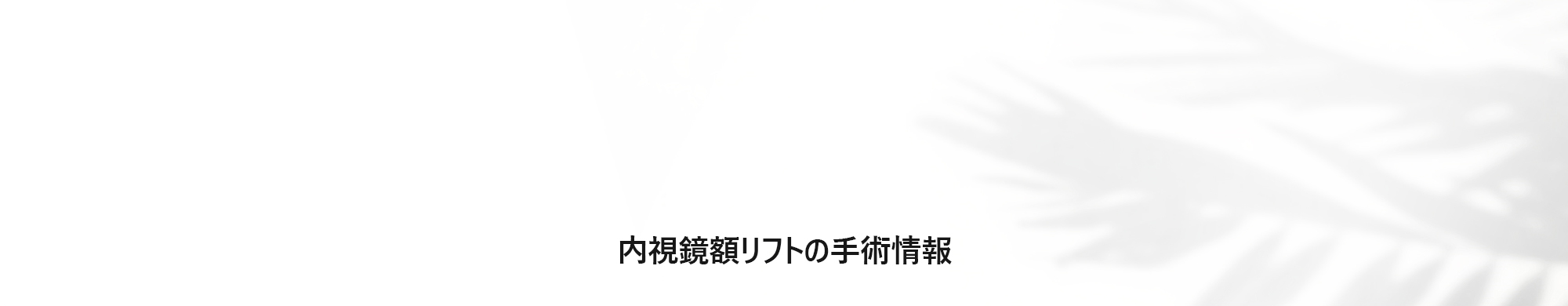 [内視鏡額リフトの手術情報]
