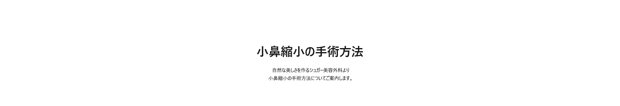 [小鼻縮小の手術方法] 自然な美しさを作るシュガー美容外科より小鼻縮小の手術方法についてご案内します。