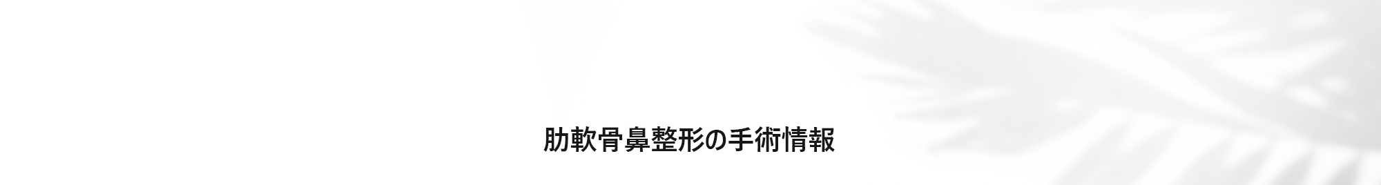 [肋軟骨鼻整形の手術情報]
